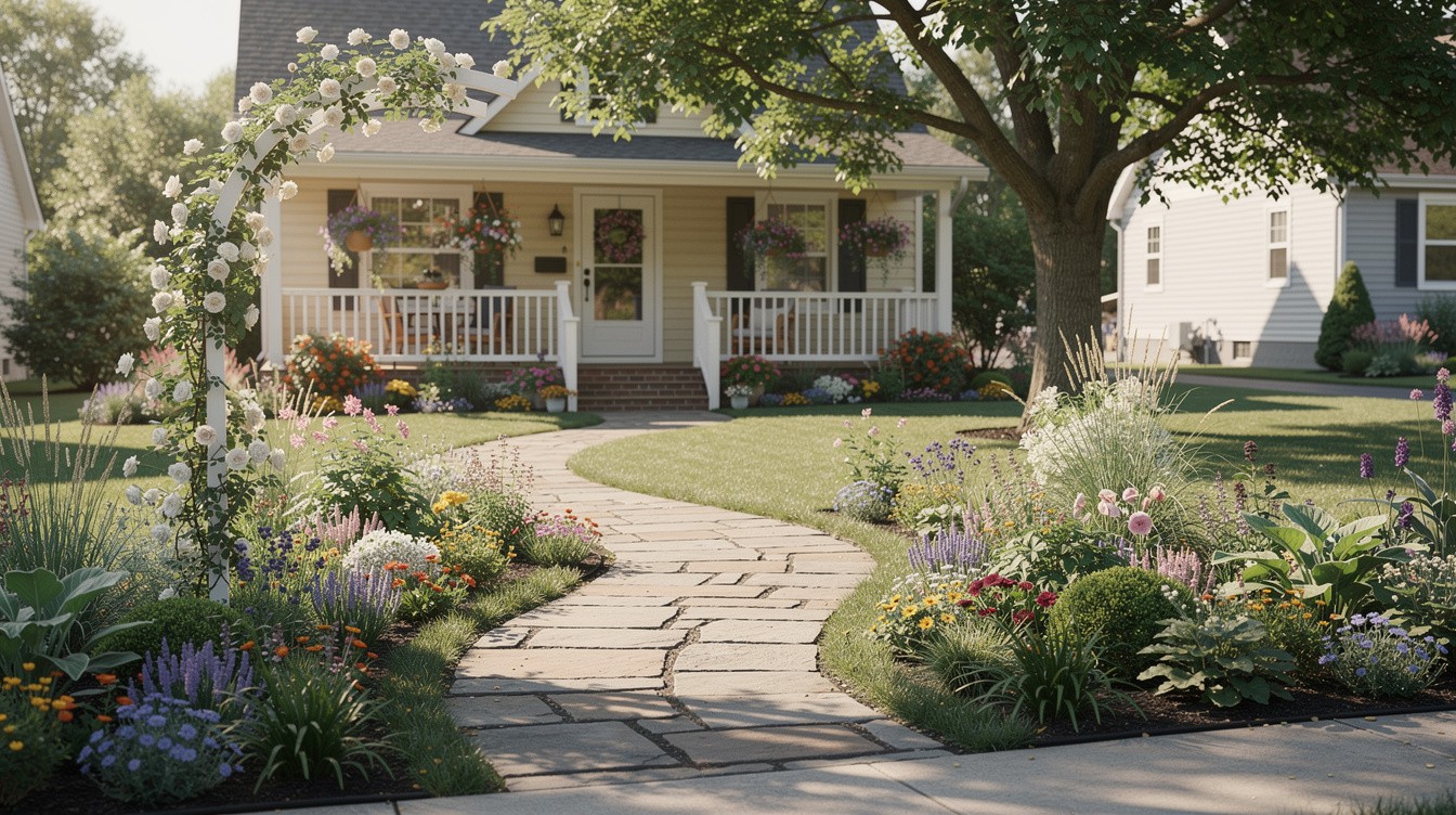 The Porch-and-Path Perennial Walk — Cottage/English garden in Akron