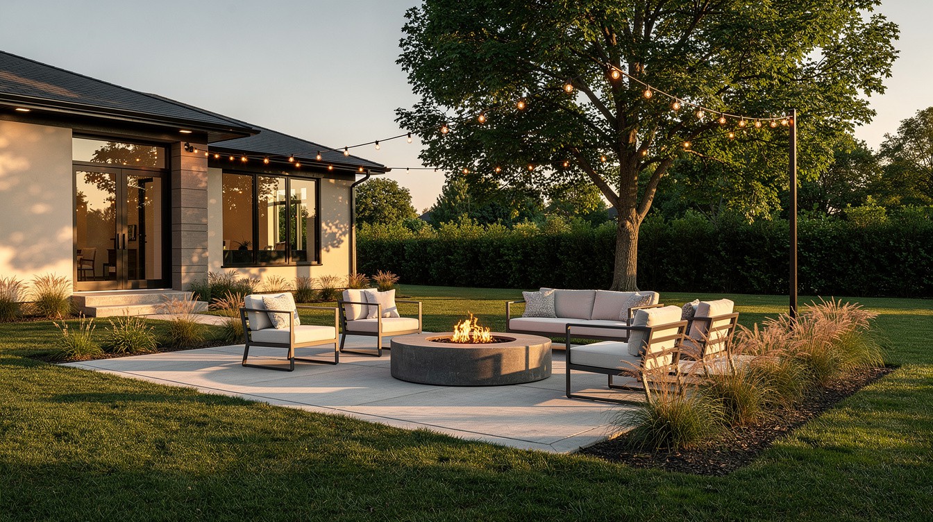 The Fire Pit Terrace — Modern/Minimalist garden in Akron