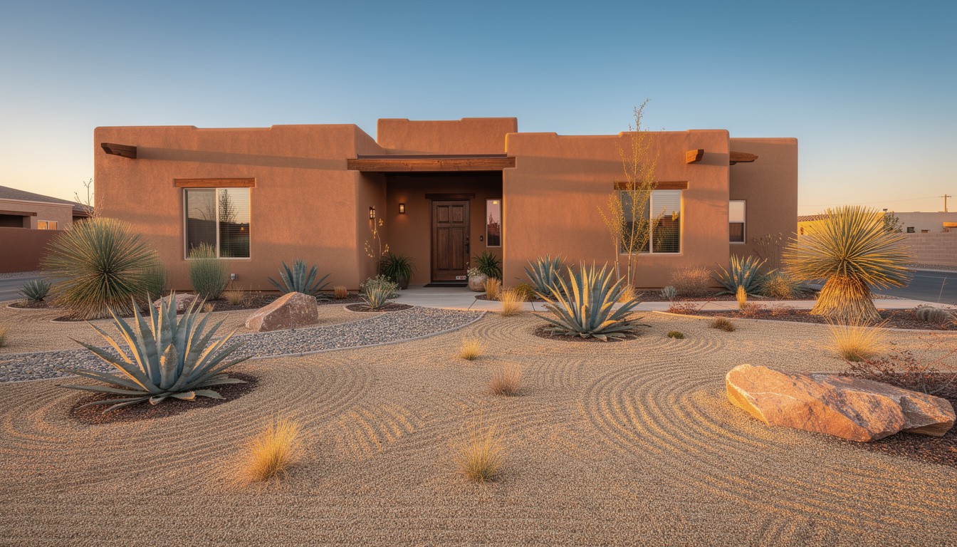 Desert/Xeriscape front yard in Albuquerque, NM