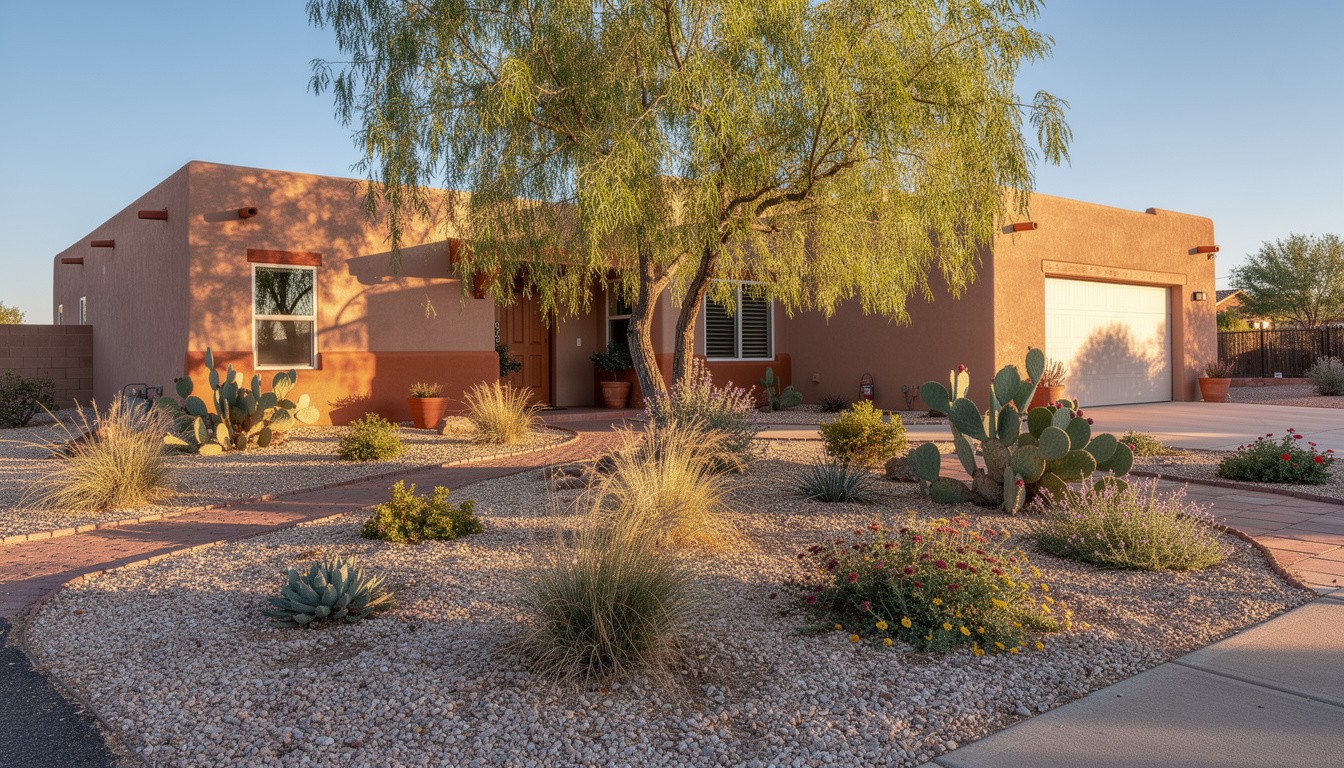 Desert/Xeriscape front yard design in Albuquerque, NM