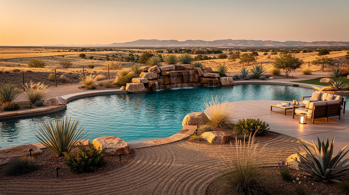 The Canyon-View Infinity Pool — Desert/Xeriscape garden in Amarillo