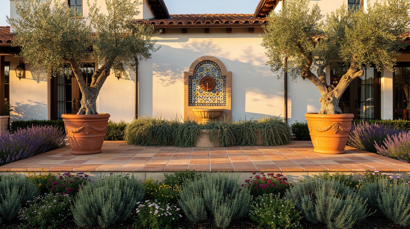 Olive Tree Terrace with Lavender and Terracotta — Mediterranean garden in Anaheim