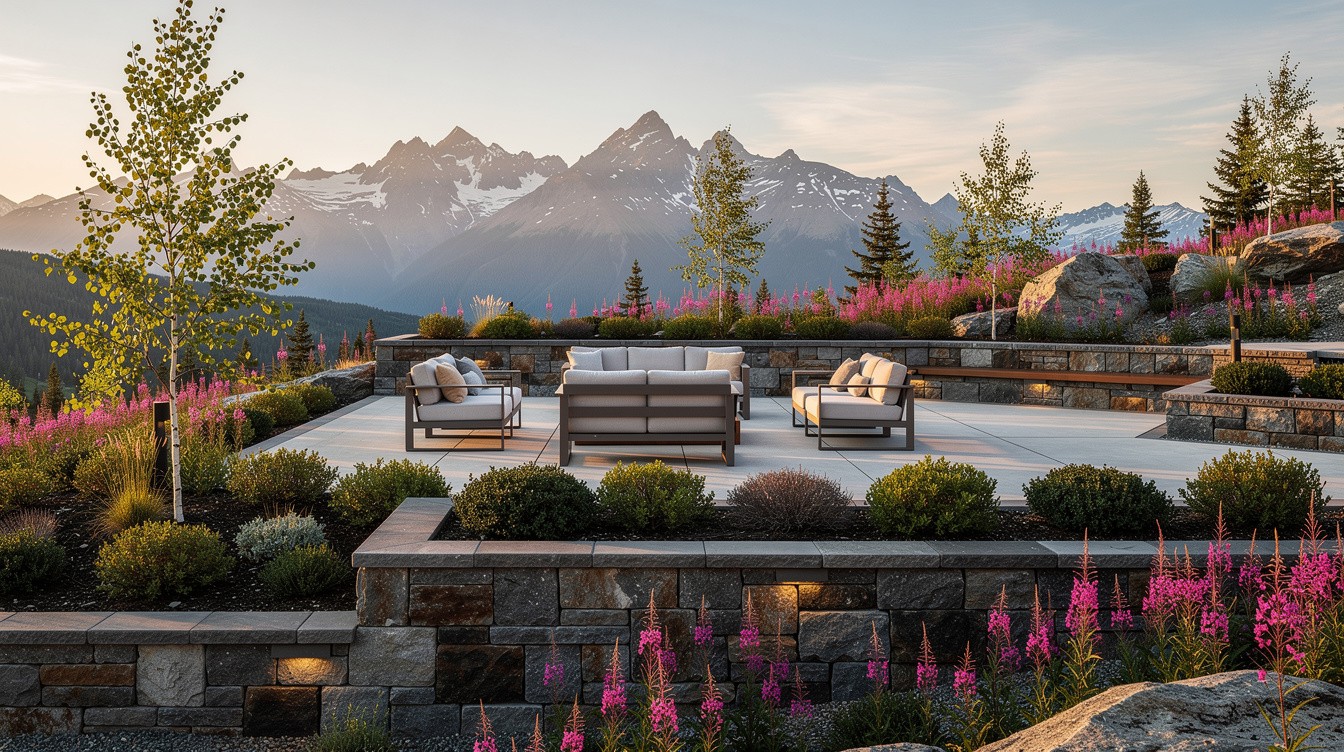 Mountain View Terrace with Native Plant Garden — Modern/Minimalist garden in Anchorage