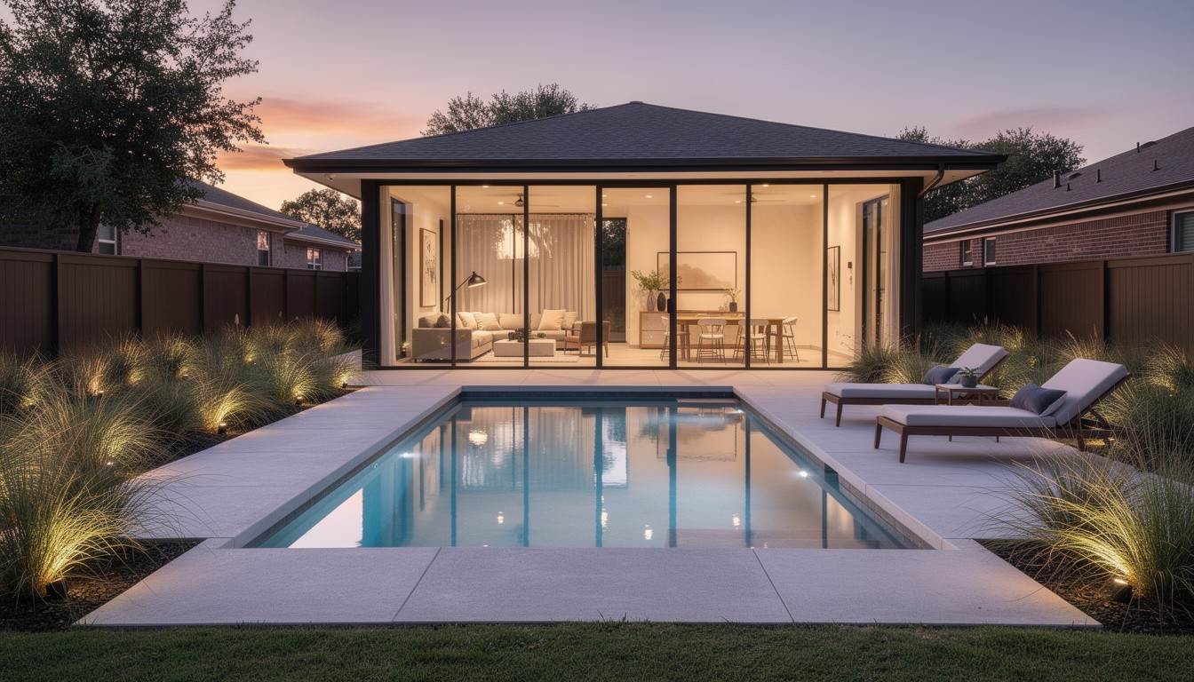 Modern/Minimalist backyard design in Arlington, TX