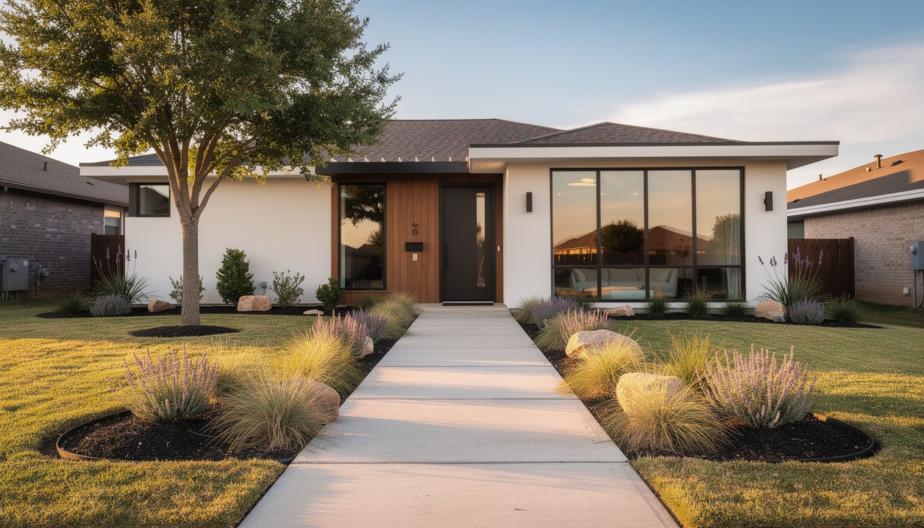 Modern/Minimalist front yard in Arlington, TX