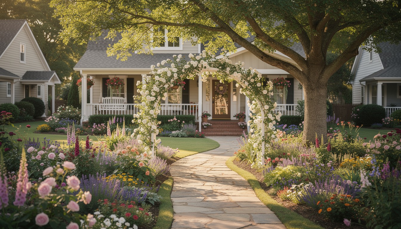 Cottage/English front yard design in Atlanta, GA