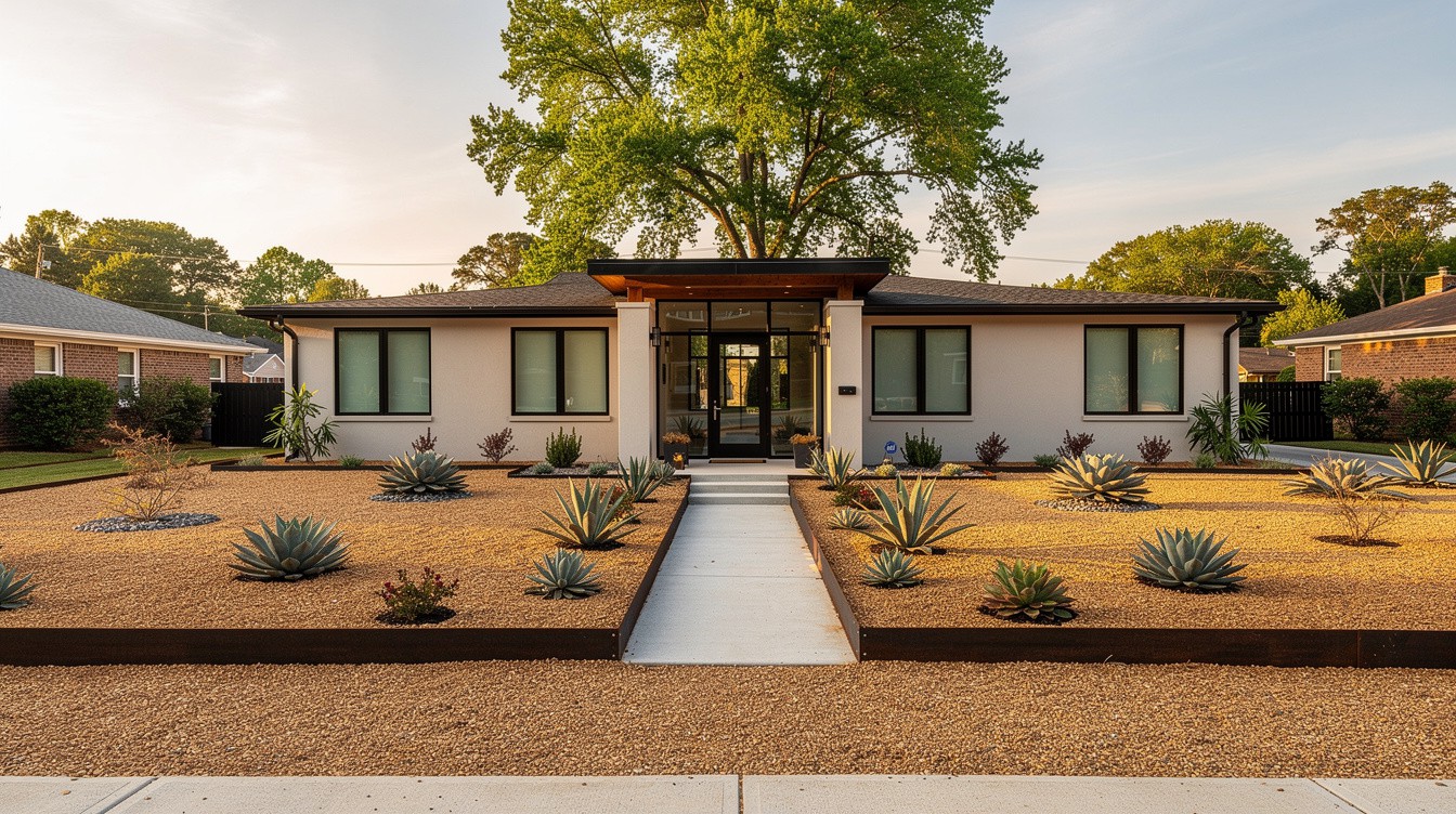 The Full Gravel Courtyard — Modern/Minimalist garden in Augusta-Richmond County