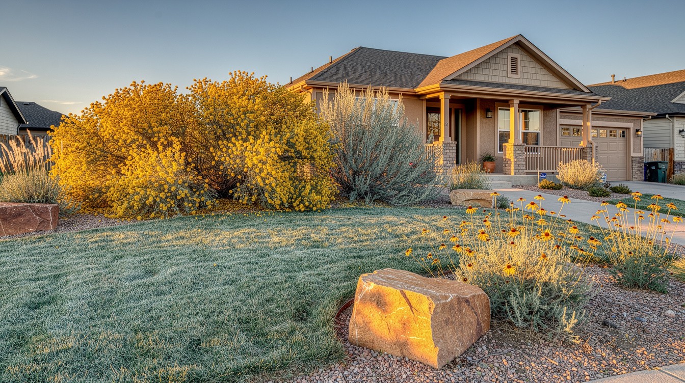 The Shortgrass Prairie Front Yard — Desert/Xeriscape garden in Aurora
