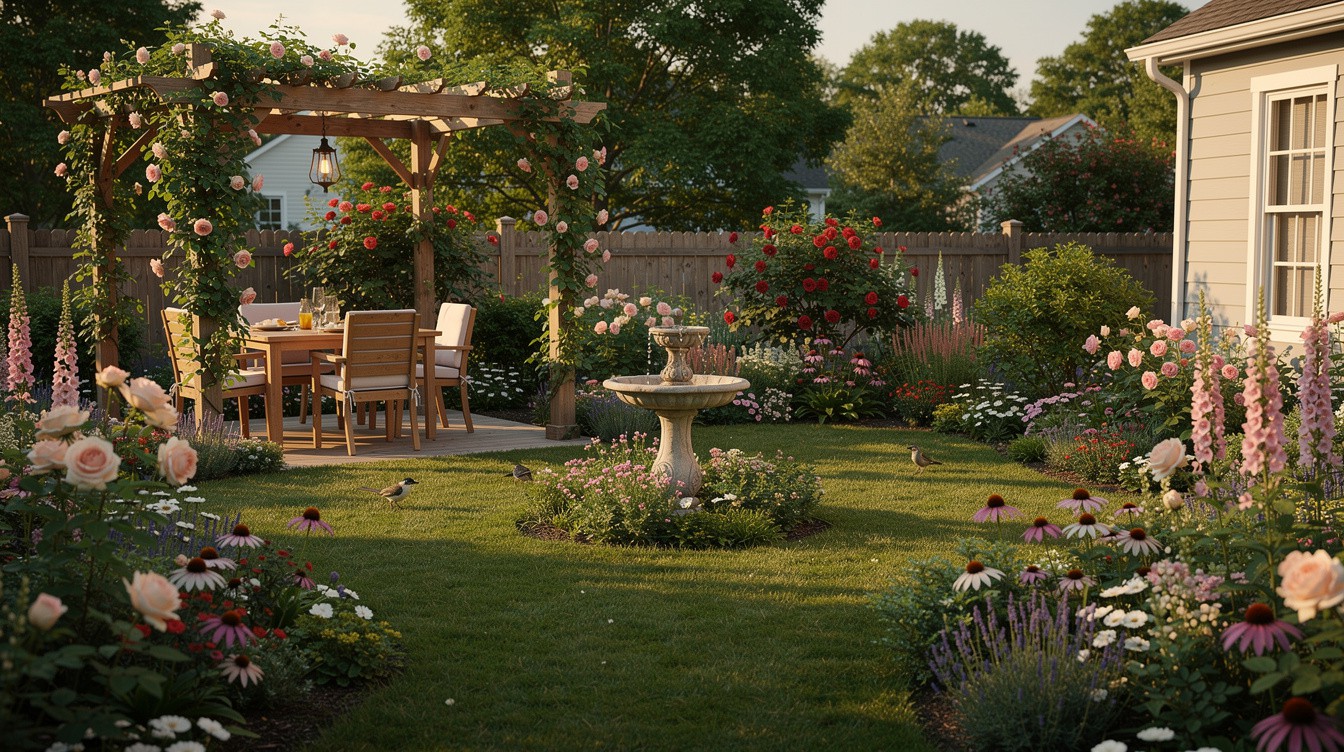 The Songbird Fountain Garden — Cottage/English garden in Aurora
