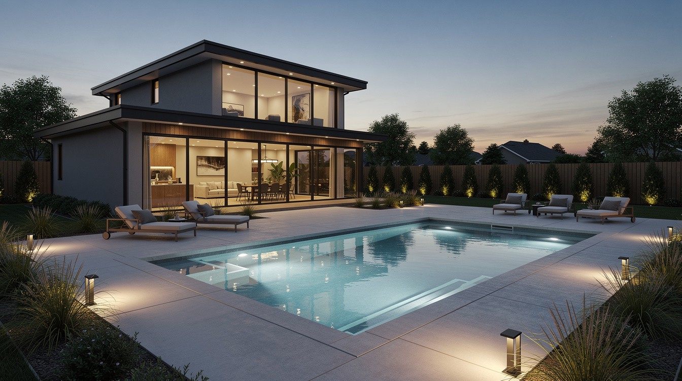 The Glass House Pool Terrace — Modern/Minimalist garden in Aurora
