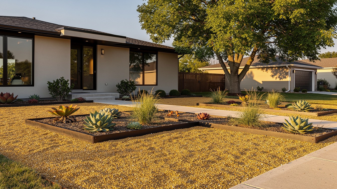 The Gravel Courtyard, Winter-Hardy Edition — Modern/Minimalist garden in Aurora