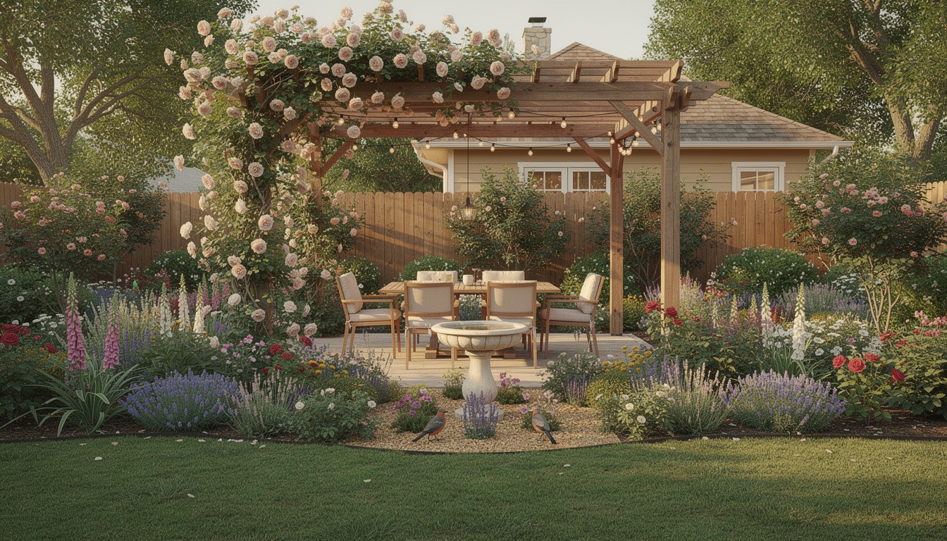 Cottage/English backyard design in Austin, TX