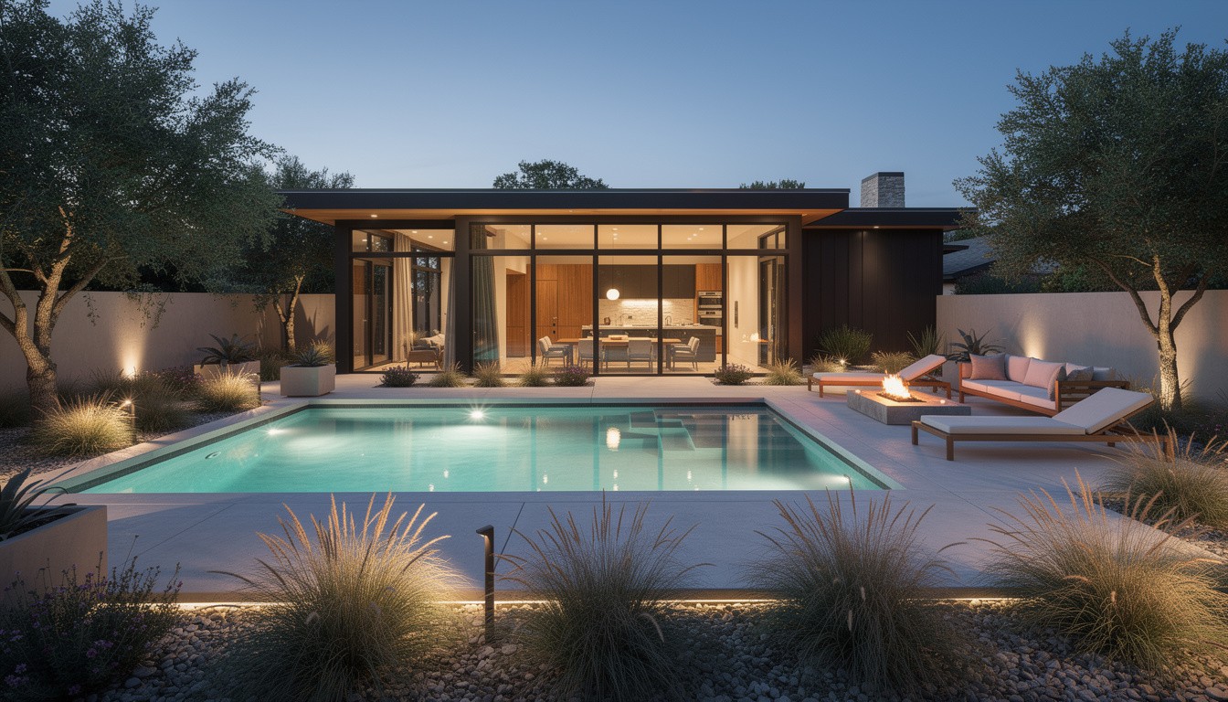Modern/Minimalist backyard design in Austin, TX