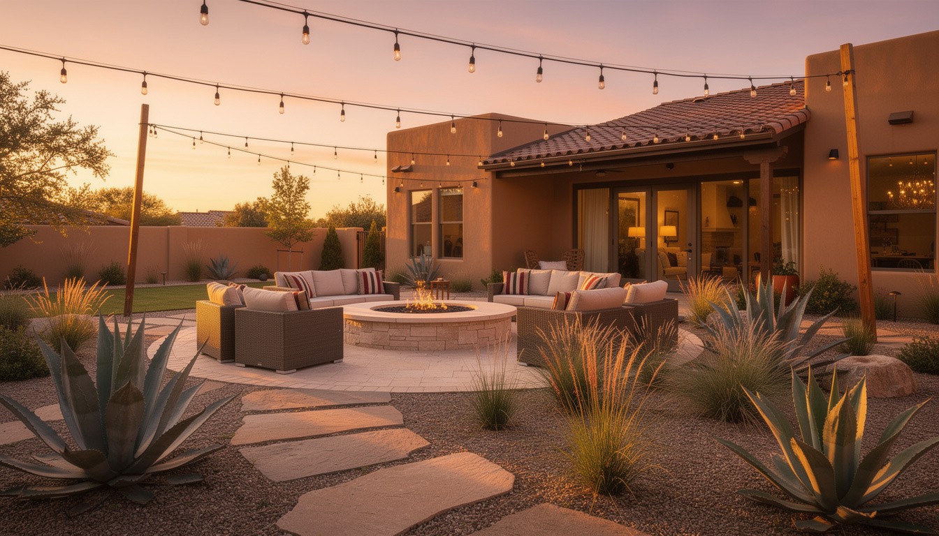 Desert/Xeriscape backyard in Austin, TX