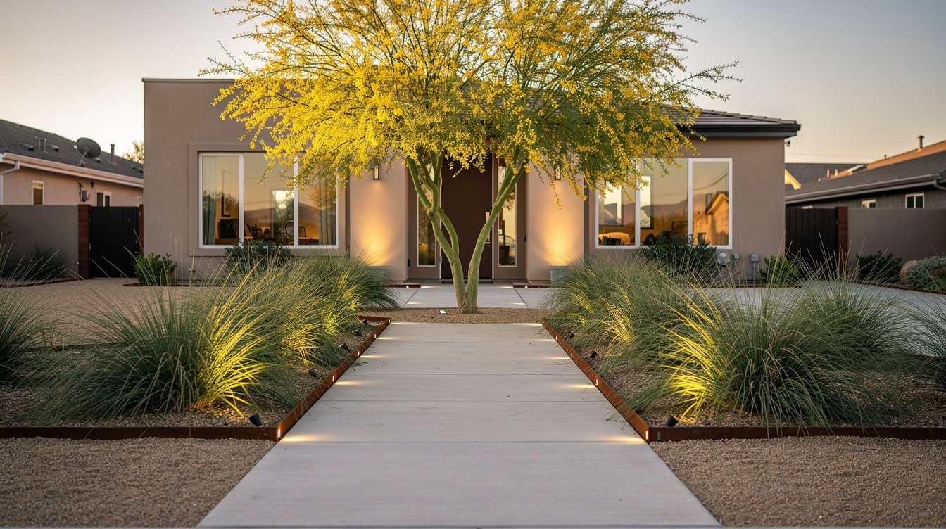 The Contemporary Central Valley Entry — Modern/Minimalist garden in Bakersfield