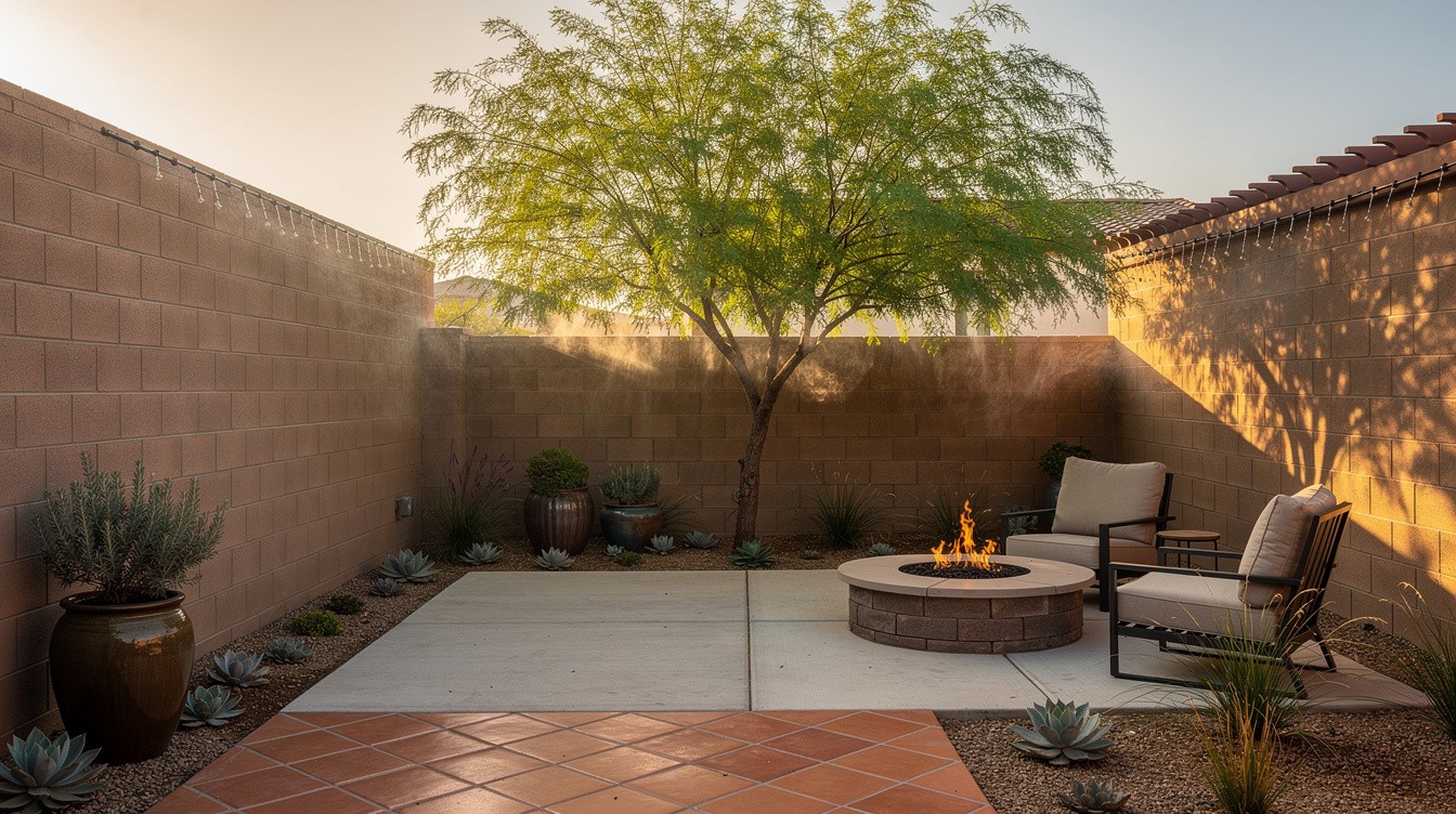 The Sheltered Kern County Courtyard — Desert/Xeriscape garden in Bakersfield
