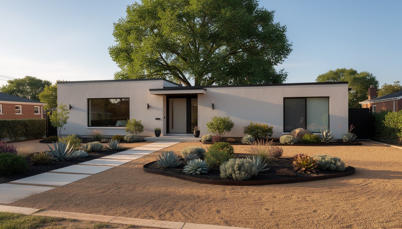 Modern/Minimalist front yard design in Baltimore, MD