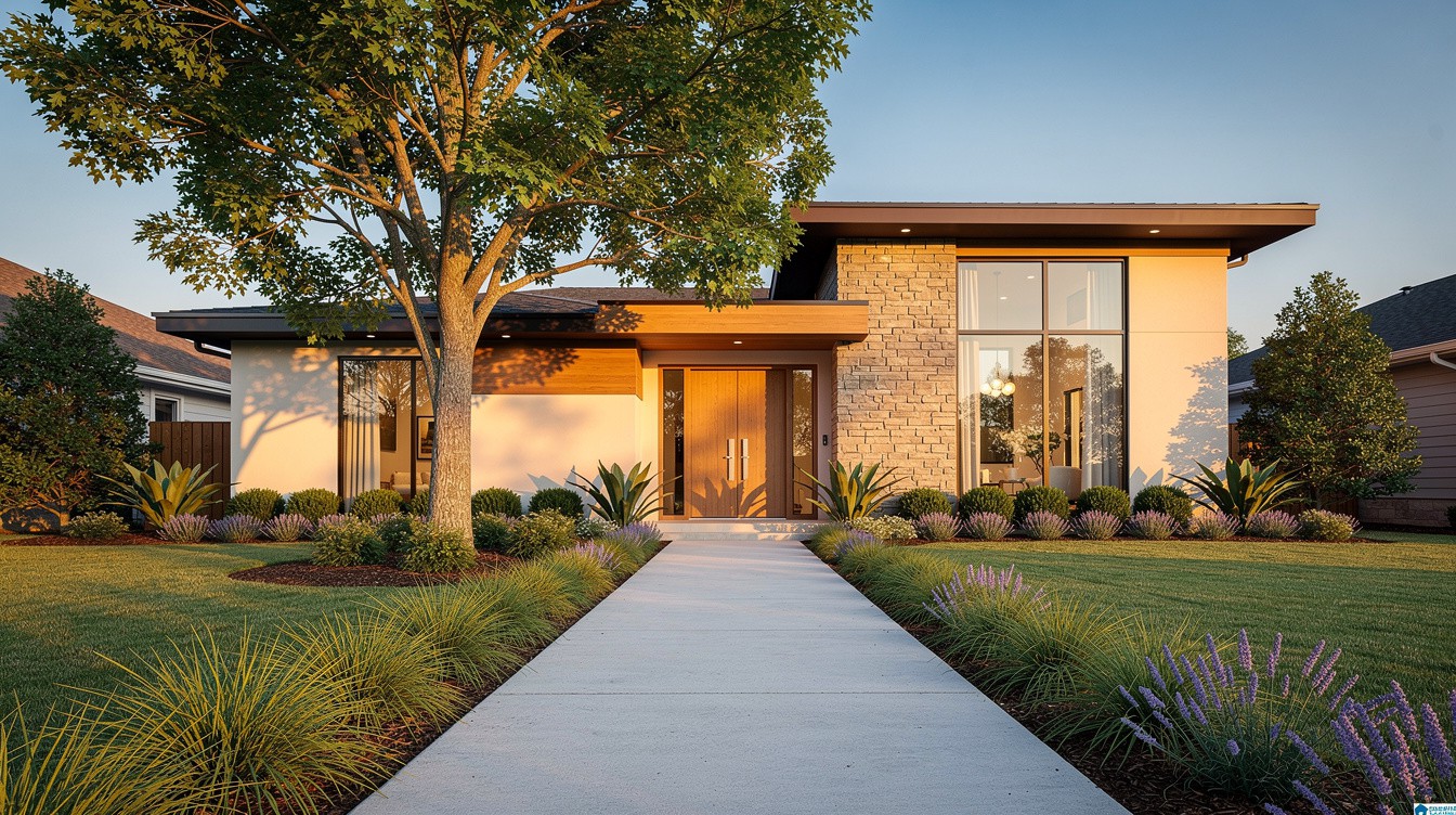 The Mid-Century Ranch Revival — Modern/Minimalist garden in Birmingham