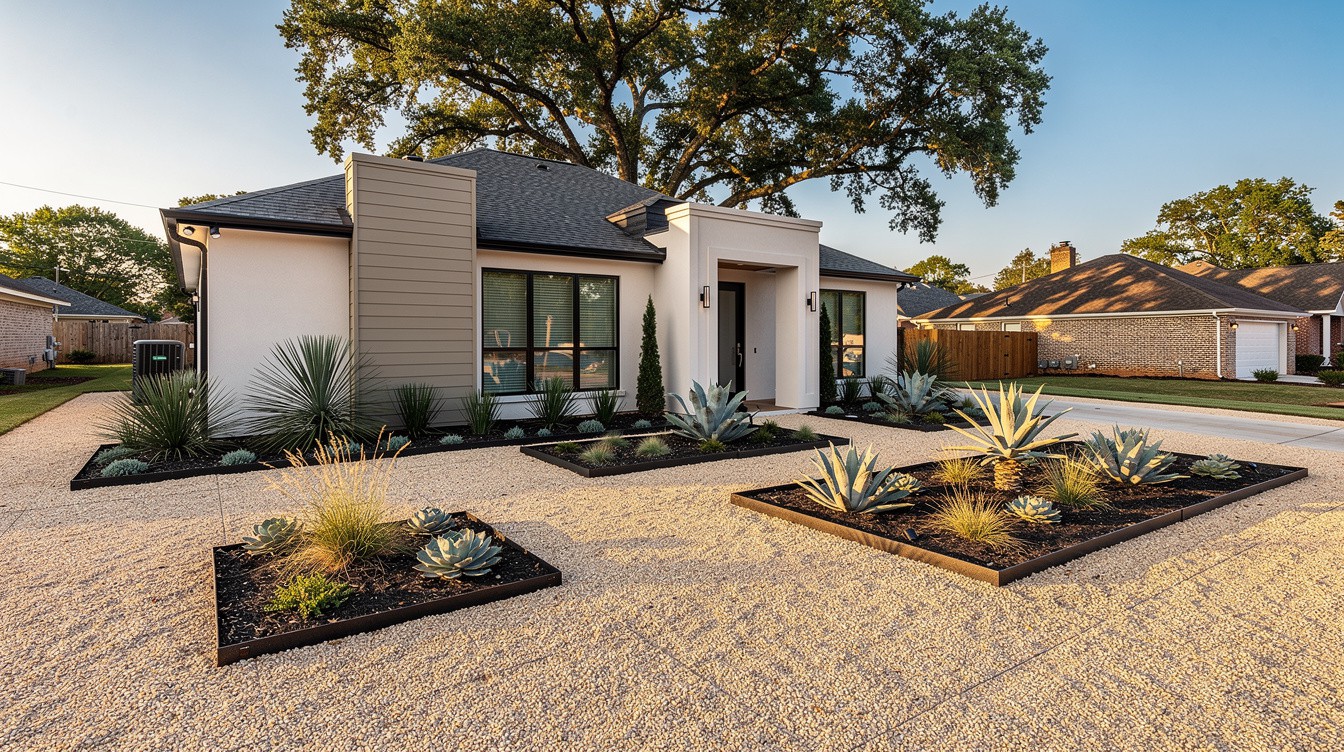 The Gravel Courtyard Front Yard — Modern/Minimalist garden in Birmingham