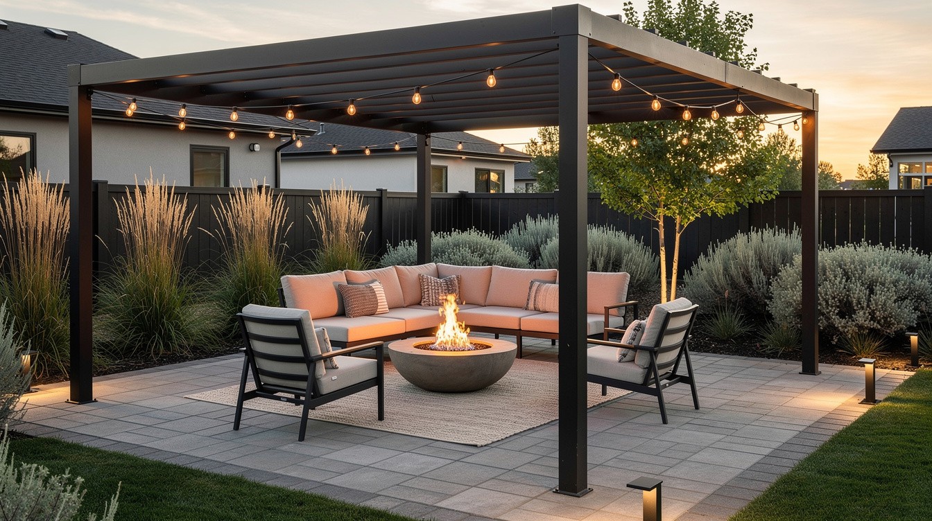The Outdoor Living Room with Fire Feature — Modern/Minimalist garden in Boise City