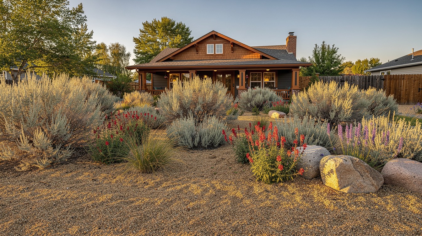 The Sagebrush Steppe Front Yard — Desert/Xeriscape garden in Boise City