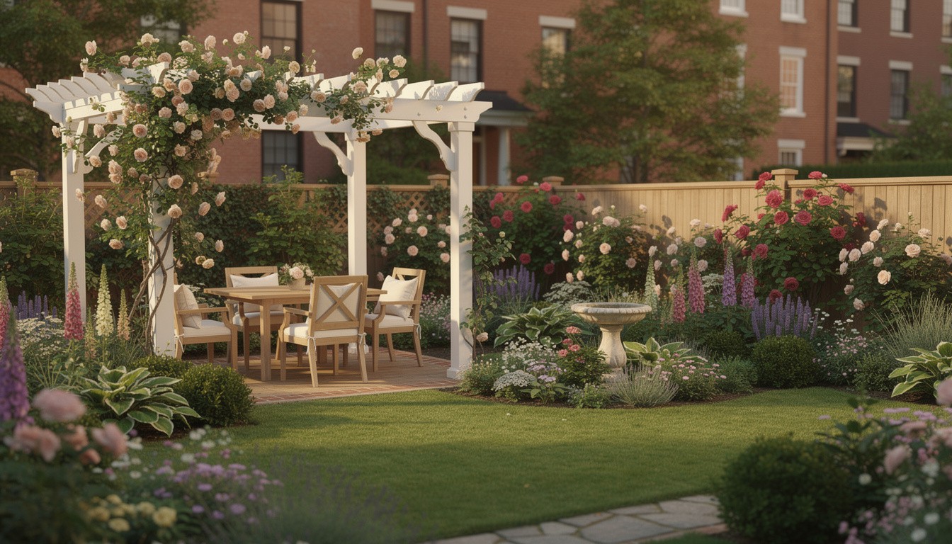 Cottage/English backyard design in Boston, MA