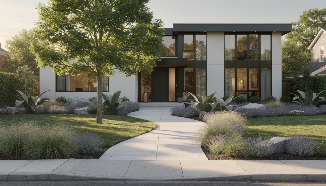 Modern/Minimalist front yard in Boston, MA