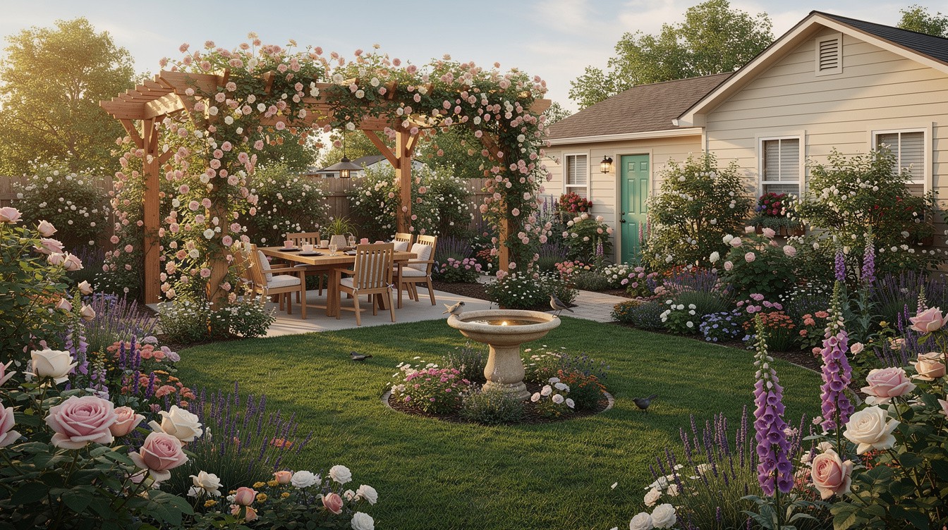 The Farmhouse Table Rose Bower — Cottage/English garden in Brownsville
