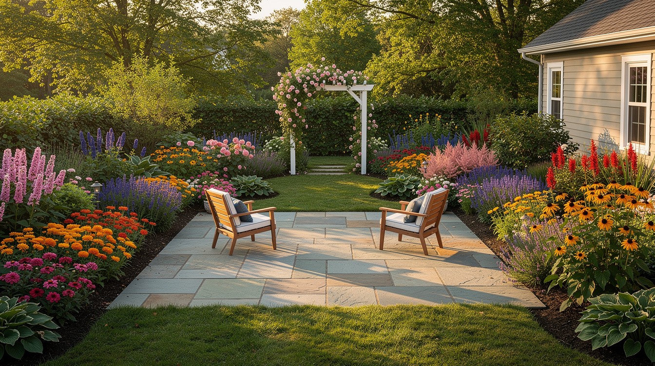 The Cottage Backyard with Patio and Cutting Garden — Cottage/English garden in Buffalo