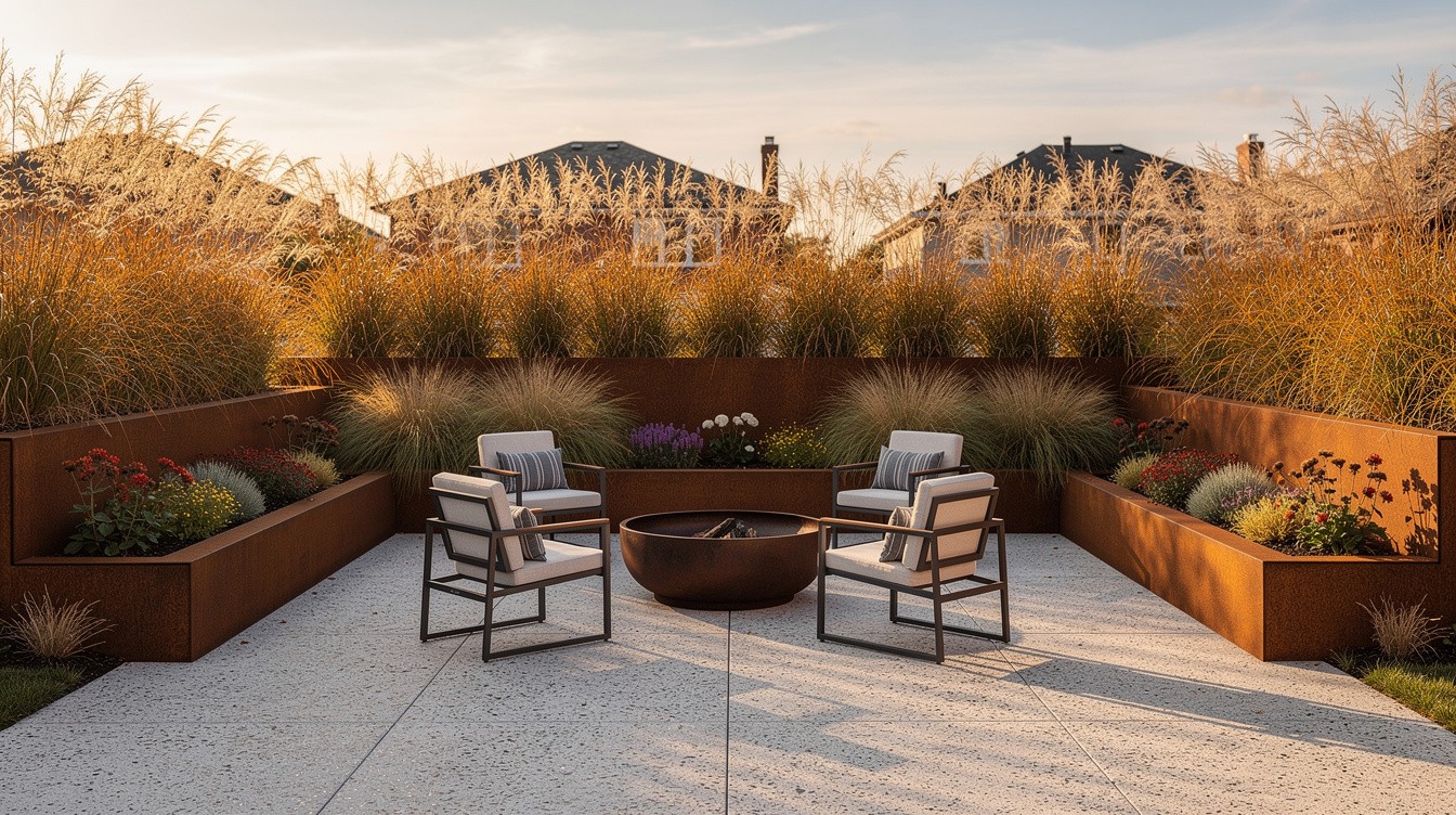 The Steel and Concrete Patio Garden — Modern/Minimalist garden in Buffalo