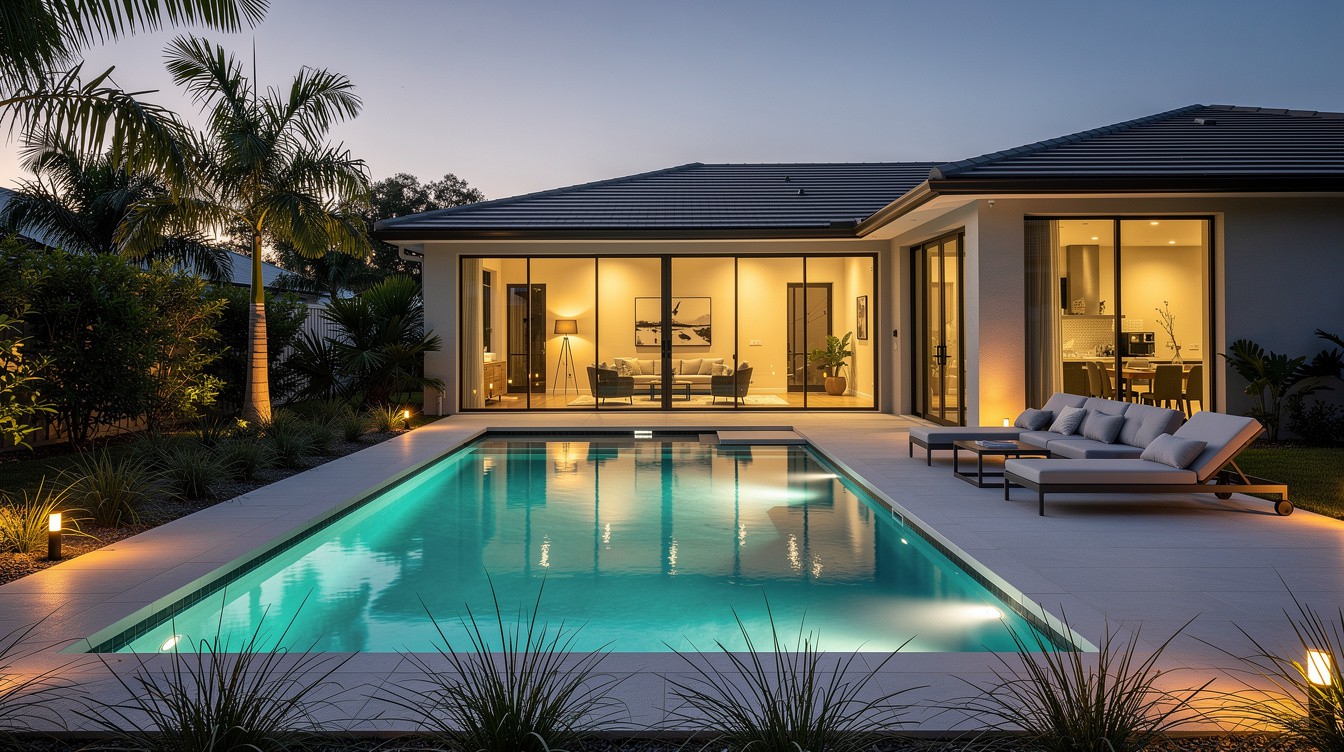 The Glass-Wall Pool Garden — Modern/Minimalist garden in Cape Coral