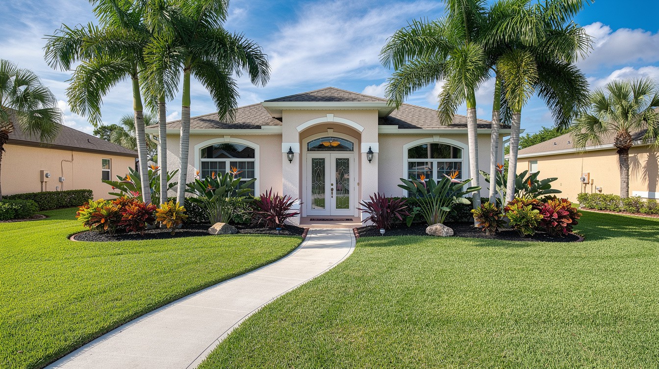 The Palm-Framed Entry — Tropical/Lush garden in Cape Coral