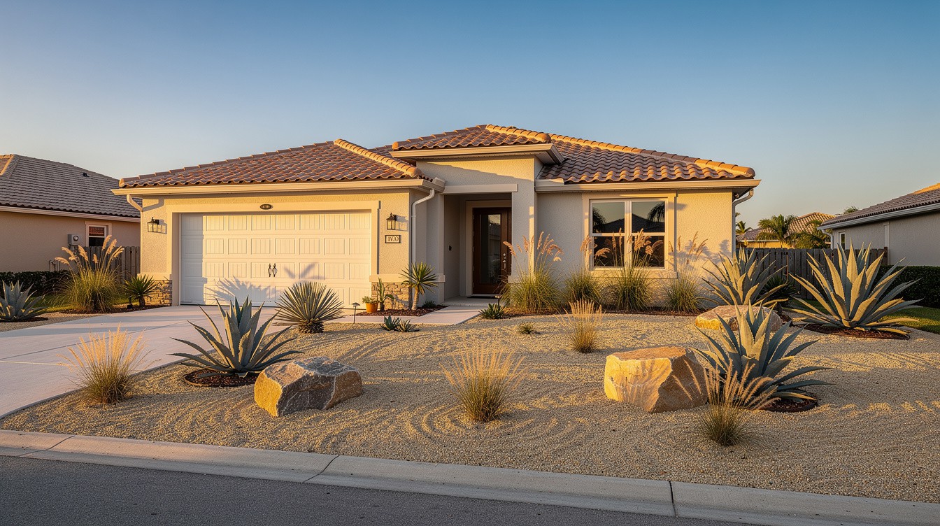 The Boulder-and-Grass Motor Court — Desert/Xeriscape garden in Cape Coral