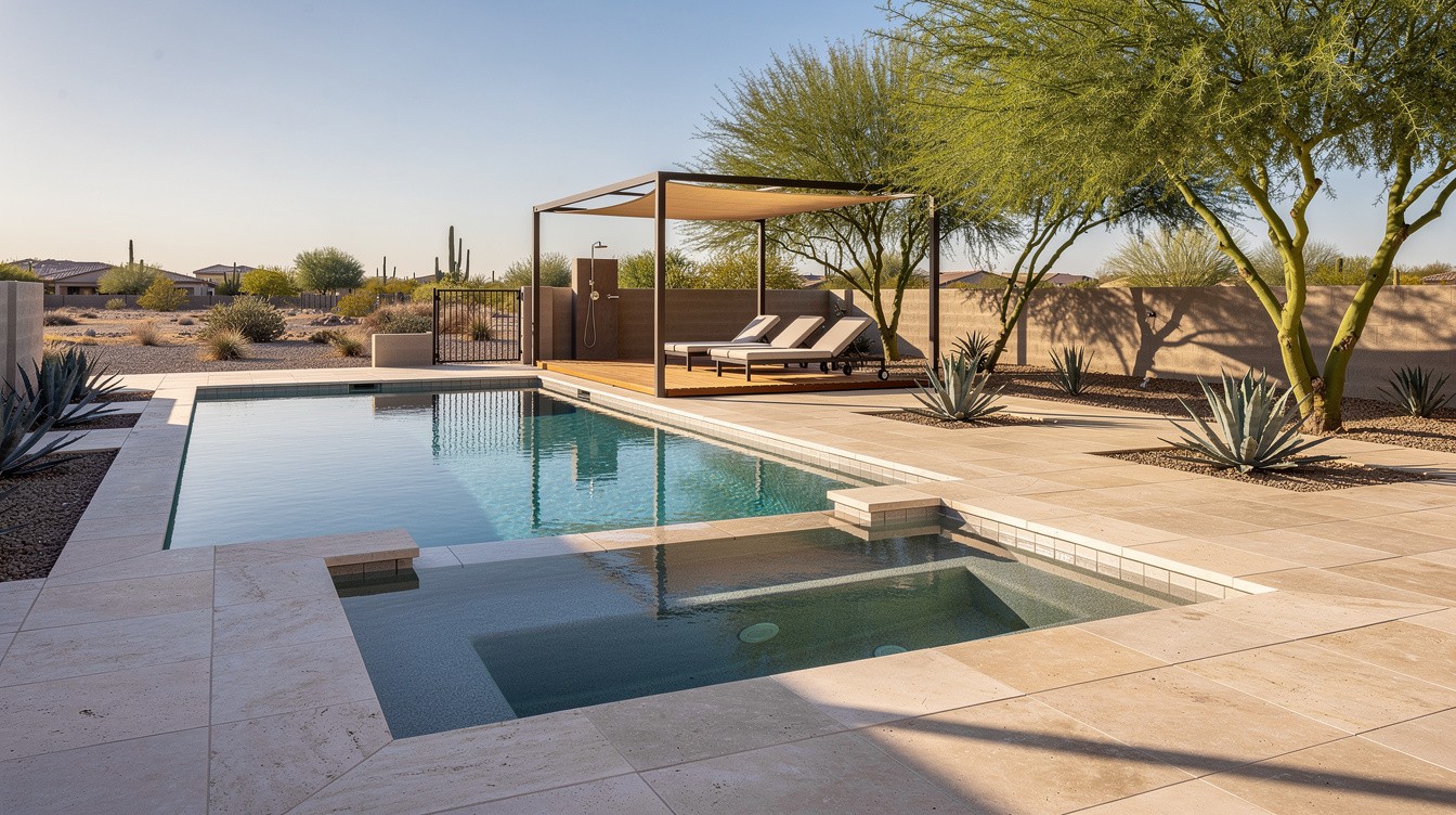 The Modern Desert Pool Surround — Modern/Minimalist garden in Chandler
