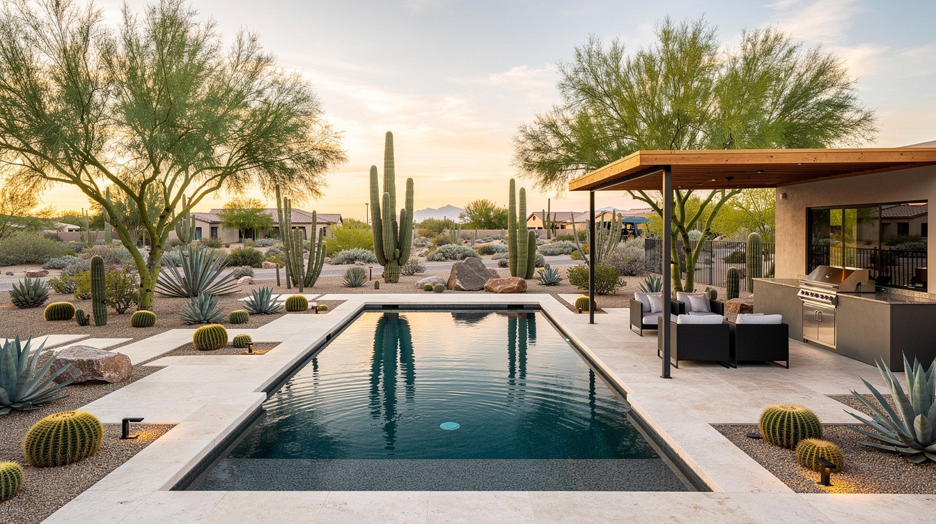 The Premium Desert Landscape with Pool — Desert/Xeriscape garden in Chandler