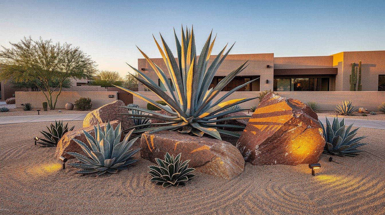 The Agave and Boulder Garden — Desert/Xeriscape garden in Chandler