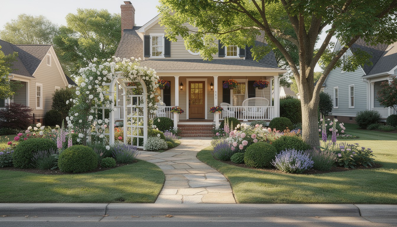 Cottage/English front yard design in Charlotte, NC