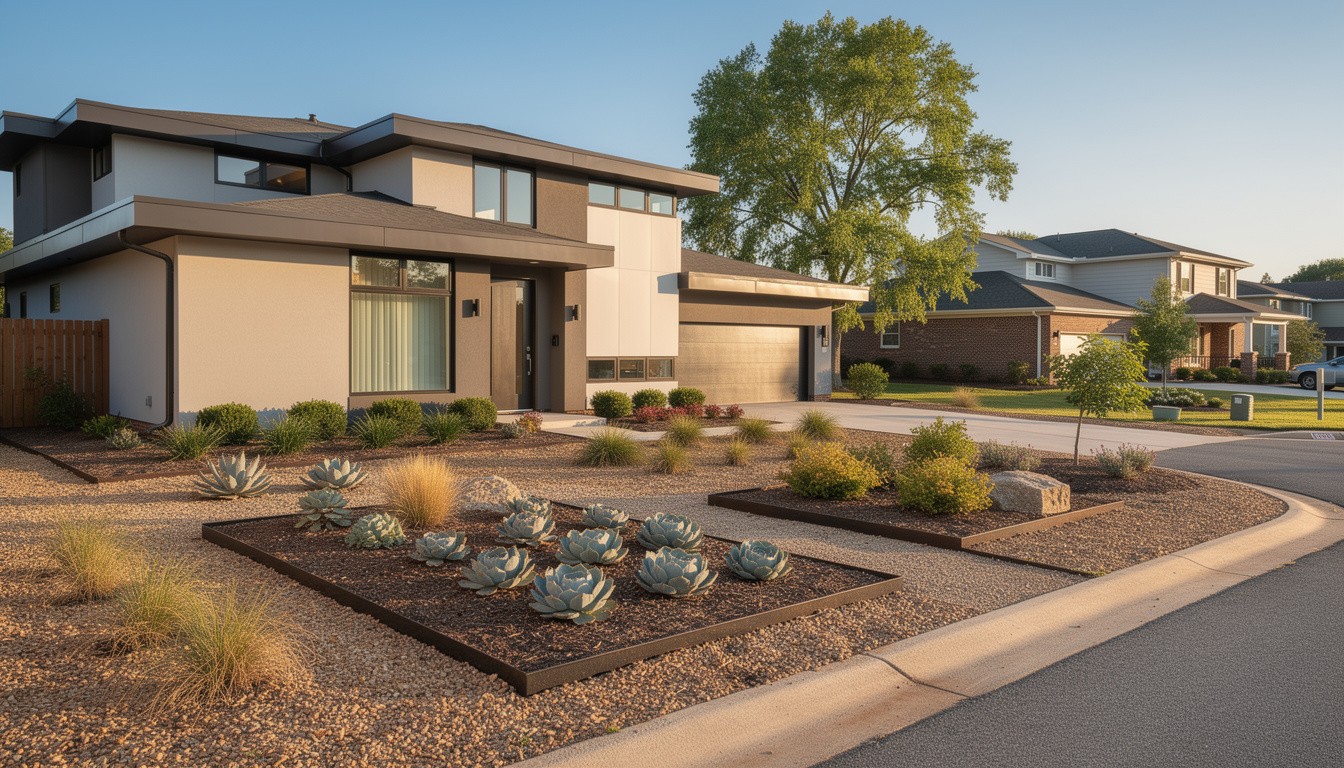 Modern/Minimalist front yard design in Charlotte, NC