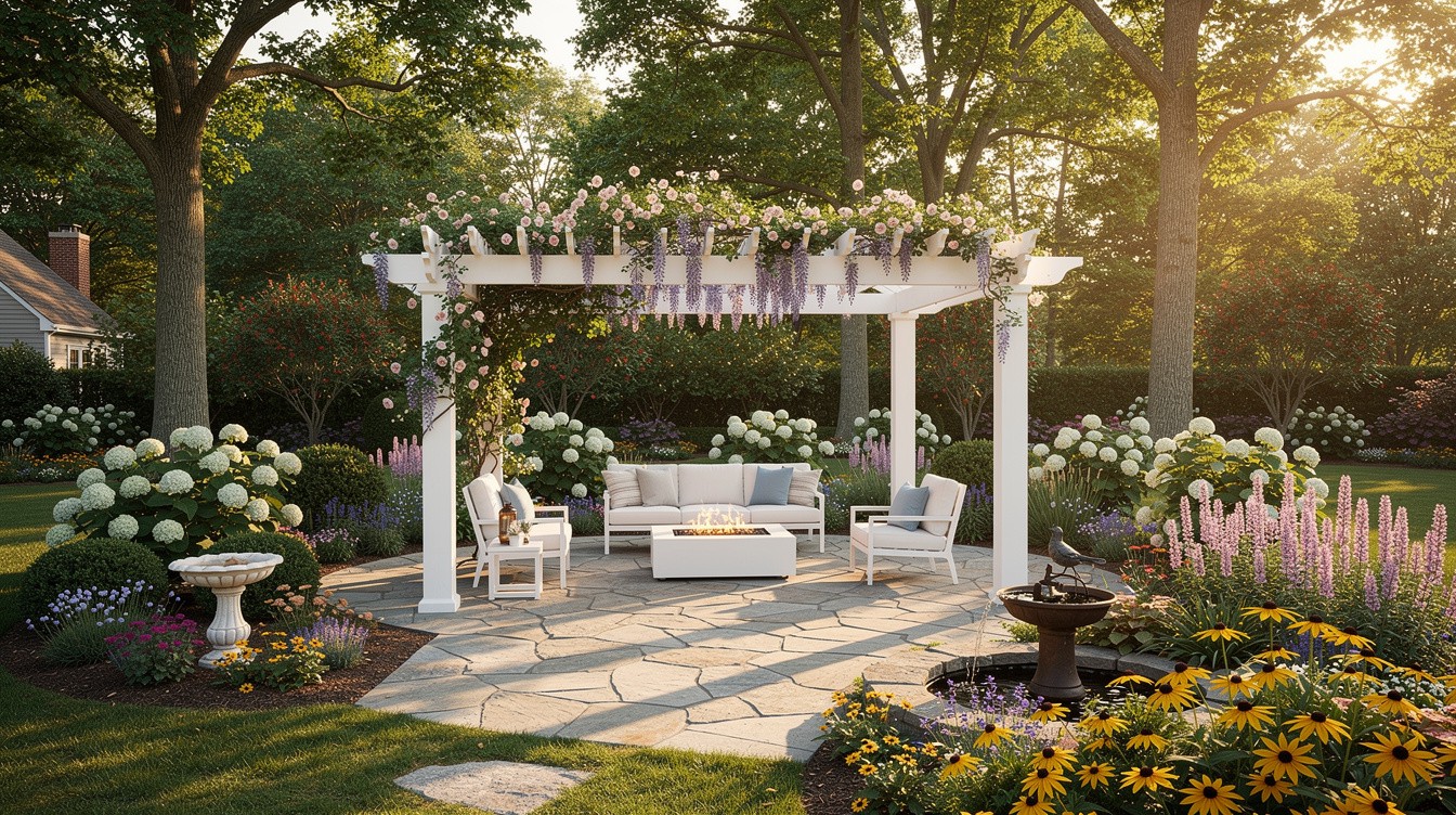 The Backyard Cottage Patio with Pergola — Cottage/English garden in Chesapeake
