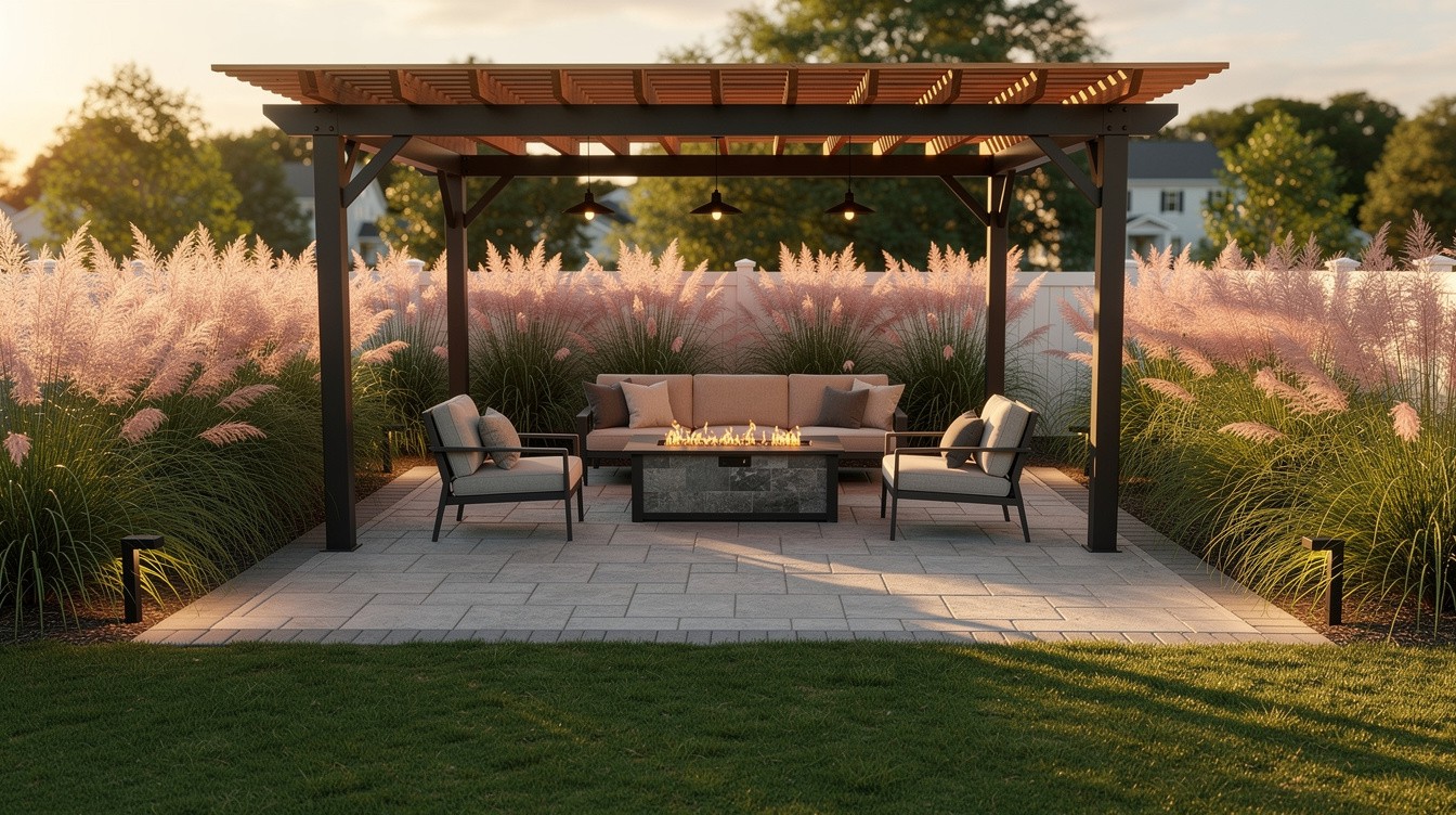 The Outdoor Living Room with Pergola — Modern/Minimalist garden in Chesapeake