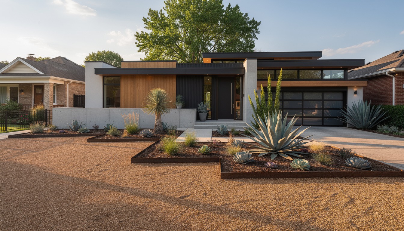 Modern/Minimalist front yard design in Chicago, IL