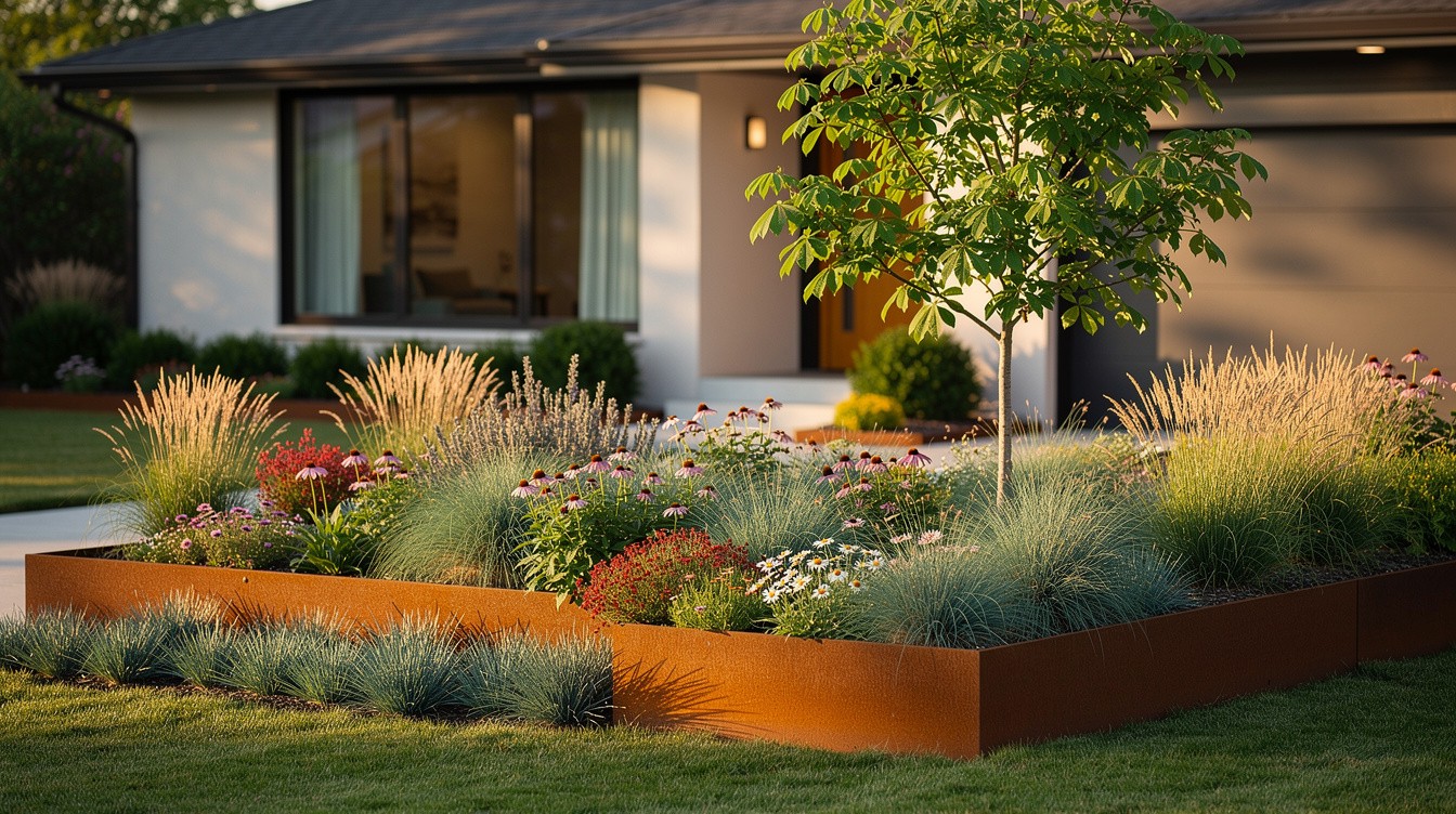 Prairie-Inspired Native Front Yard with Native Grasses — Modern/Minimalist garden in Cincinnati