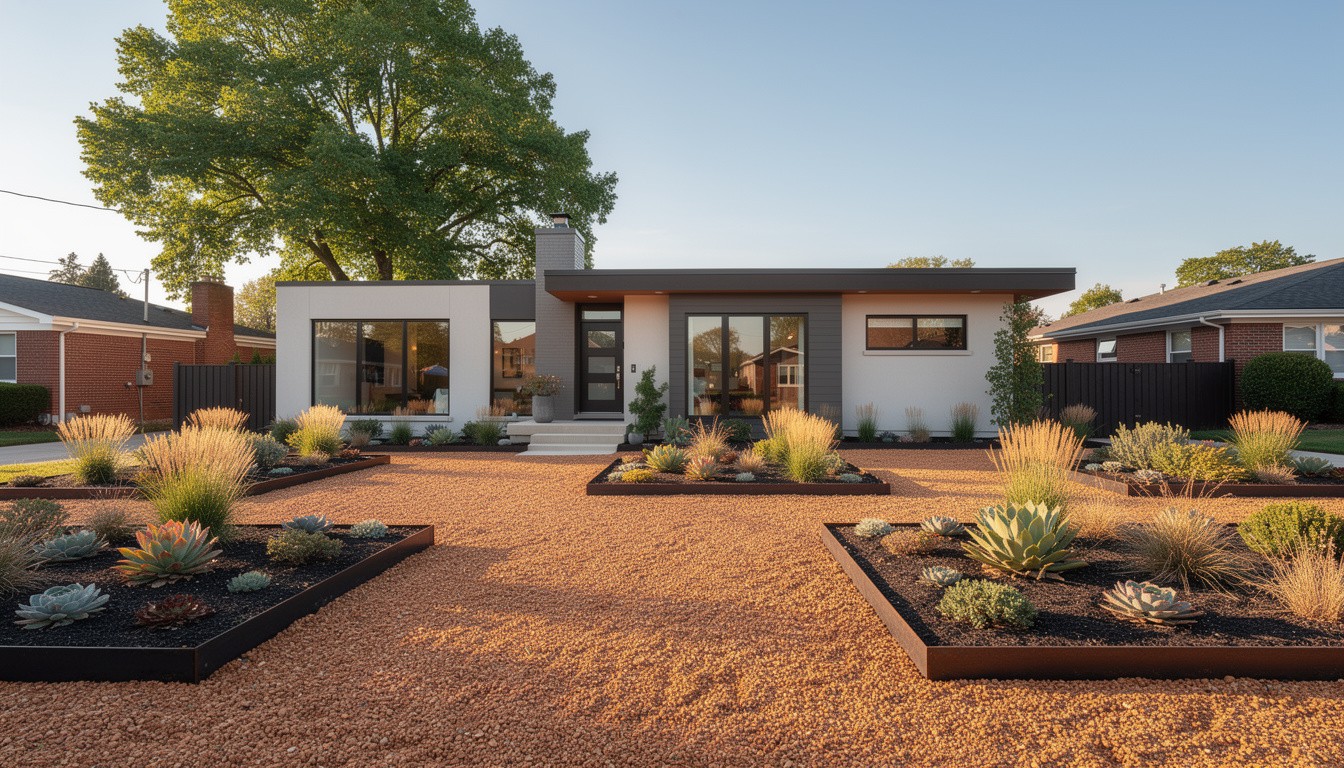 Modern/Minimalist front yard design in Cleveland, OH