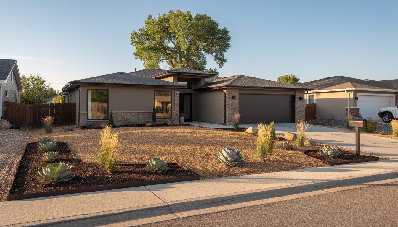 Modern/Minimalist front yard design in Colorado Springs, CO