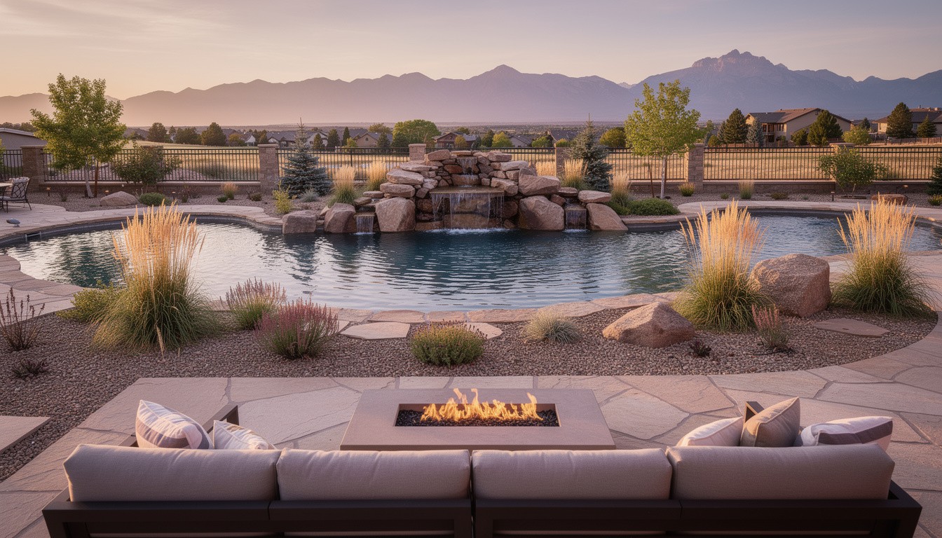 Desert/Xeriscape backyard design in Colorado Springs, CO
