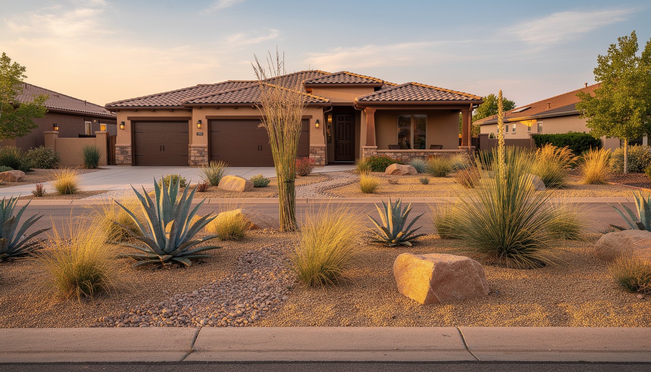 Desert/Xeriscape front yard in Colorado Springs, CO