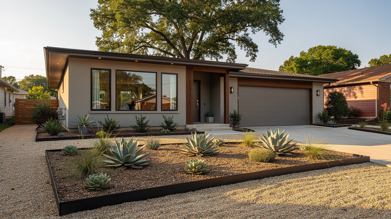 The No-Mow Agave Forecourt — Modern/Minimalist garden in Columbus