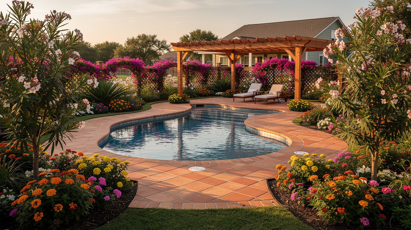 Cottage Garden with Swimming Pool and Tropical Borders — Cottage/English garden in Corpus Christi