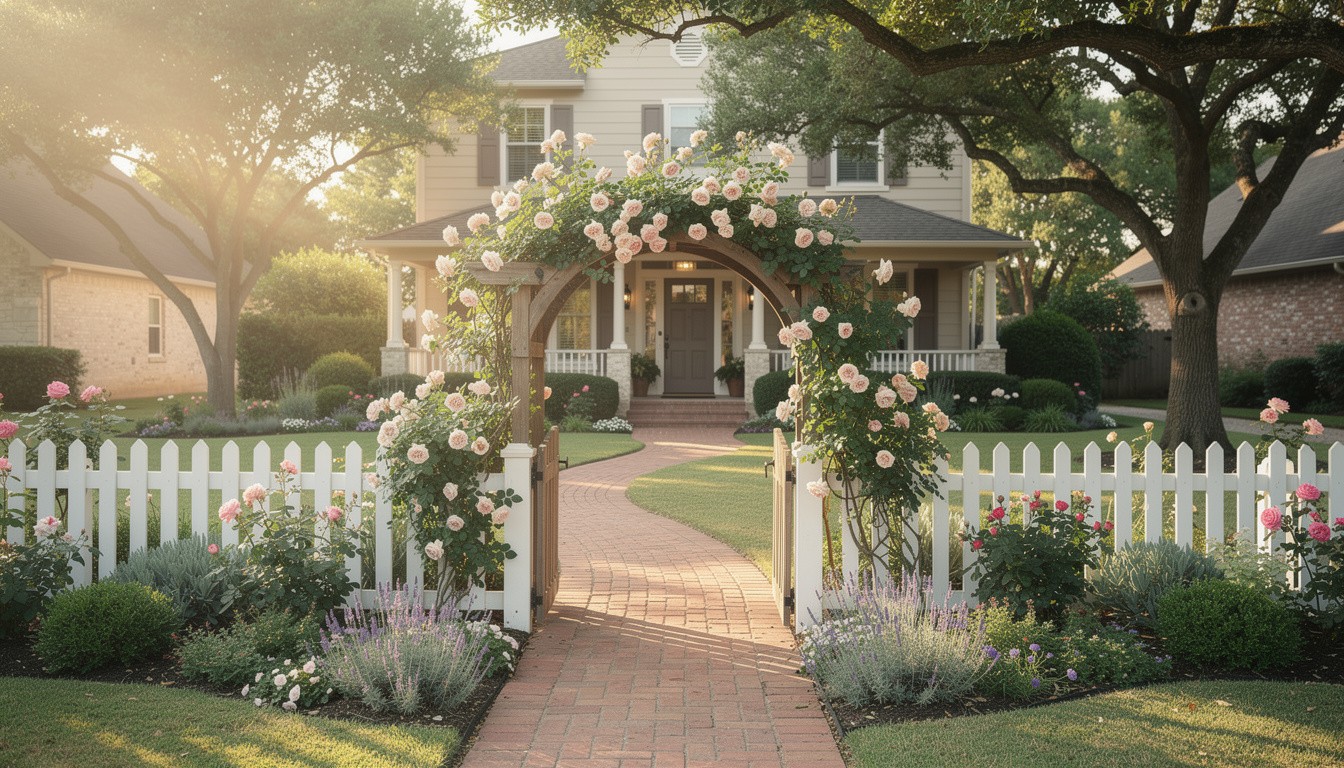 Cottage/English front yard in Dallas, TX