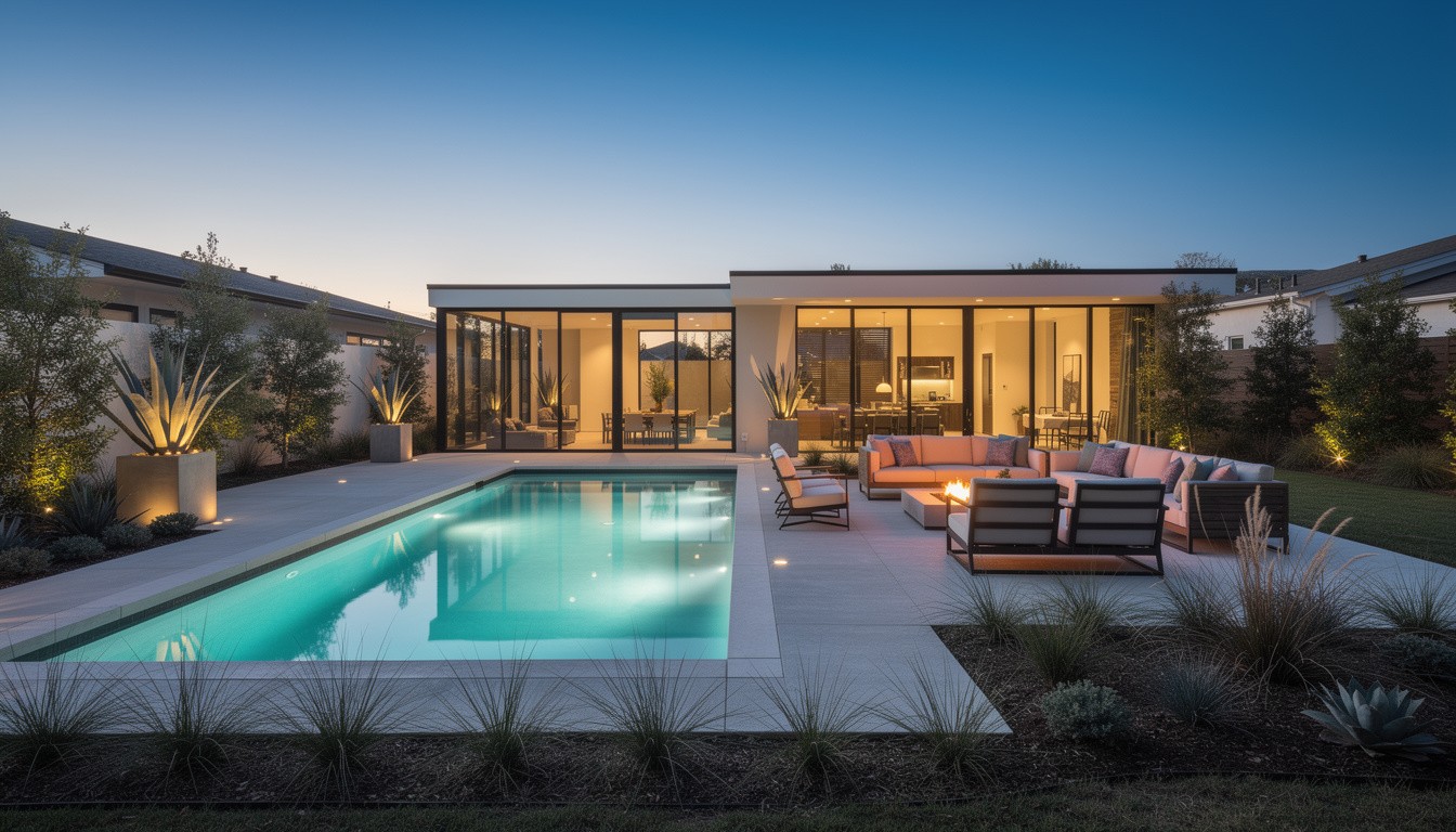 Modern/Minimalist backyard design in Dallas, TX